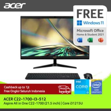 Acer Aspire All in One C22-1700-I3-512/21.5'' Core i3 [DQ.BJPSN.001] Intel Gen 12