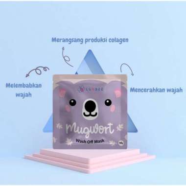 LUXBEE wash off mask masker bubuk bilas murah bpom 10gram mugwort