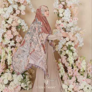 Khimar Printing Ceruty Babydoll Premium TRZ HER/Khimar Syari/Fashion Muslim Alice Terracotta