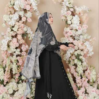 Khimar Printing Ceruty Babydoll Premium TRZ HER/Khimar Syari/Fashion Muslim Alice Black