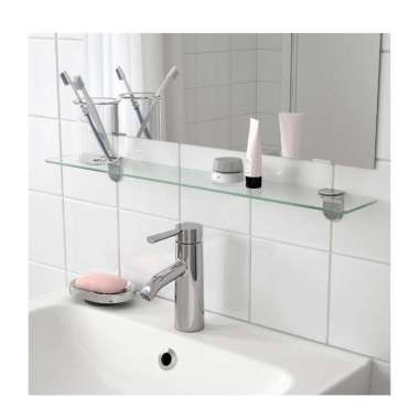 Rak Dinding Ambalan Kamar Mandi Kaca Panjang 62,4Cm_Modern