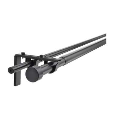 Rel Gorden Ganda/Batang Gorden Ganda 120-210Cm(Bisa Disesuaikan)_Hitam
