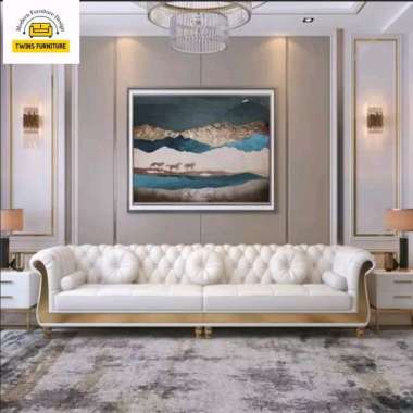 sofa 3 Seater Chesterfield Putih Mewah cantik nan Elegant