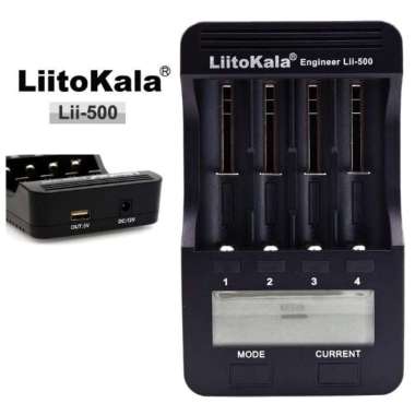 LiitoKala Charger Discharge Baterai 18650 21700 4 Slot Lii - 500 CHARGER SAJA