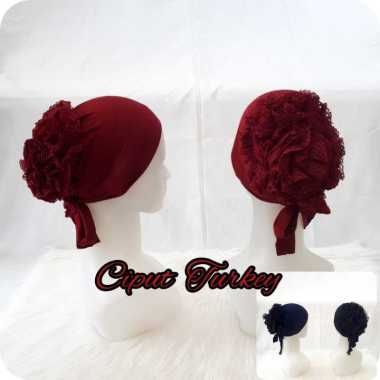 Ciput Turkey Premium / Daleman Kerudung / Ciput Rajut / Daleman Hijab HITAM
