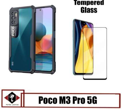 Paket Case Hp Xiaomi Poco M3 Pro 5G Transparan Free Anti Gores Layar