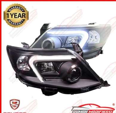 HEADLAMP - TOYOTA FORTUNER 2011-2015 - BLACK - LIGHTBAR