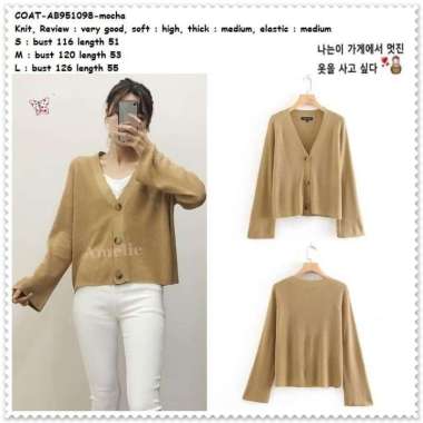 AB951098 Baju Outer Cardigan Rajut Kardigan Wanita Korea Import