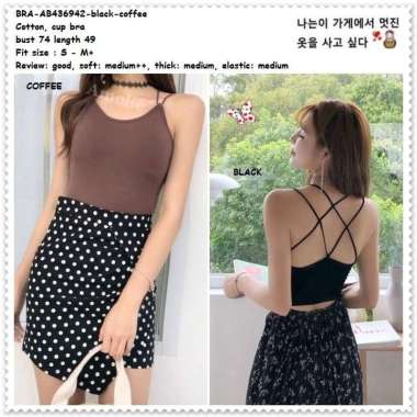 Bra BH Crop Tank Top Bra Silang Cross Korea Import AB436942