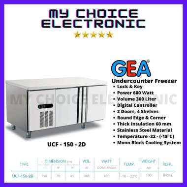 GEA S/S Undercounter Freezer UCF-150-2D Stainless Steel | UCF150-2D