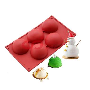 Cetakan Jelly Cetakan Silikon Kue Puding Half Ball Dome Setengah Lingkaran 5 Cav