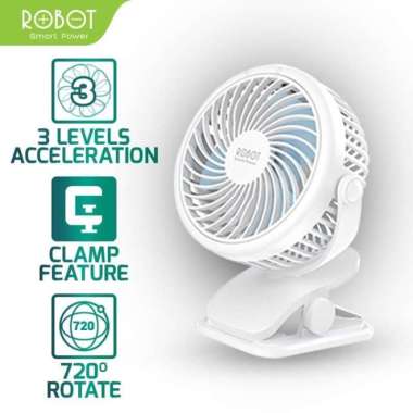ROBOT mini Hand Fan power bank Kipas Angin Mini RT-BF10 original - Putih Putih