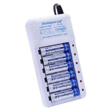 DOUBLEPOW Charger Baterai 6 slot AA/AAA with 6PCS AA 1200mAh DP-B06
