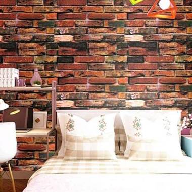 Oem Motif Bata Bakar Wallpaper Dinding 10 M X 45 Cm