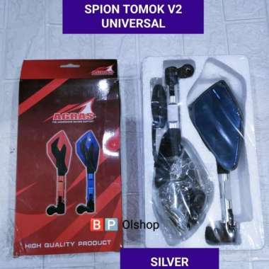SPION TOMOK FULL CNC MODEL V2 KACA BIRU Silver