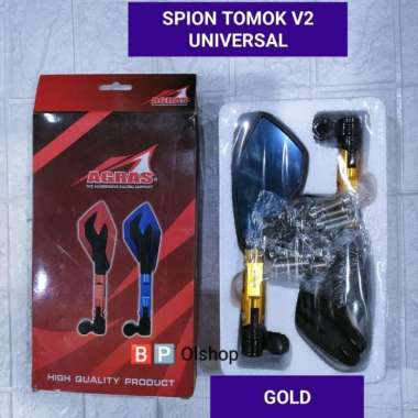 SPION TOMOK FULL CNC MODEL V2 KACA BIRU Gold