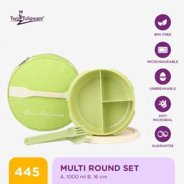Lunch Box Set Twin Tulipware Multi Round Set Avo