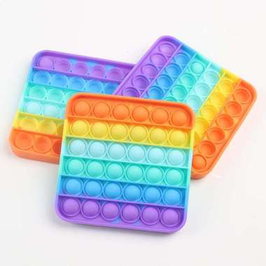 Mainan Anak Trend Pop It Kotak Pelangi Rainbow / Mainan Pop It Kotak Pelangi Rainbow / Mainan Anak P