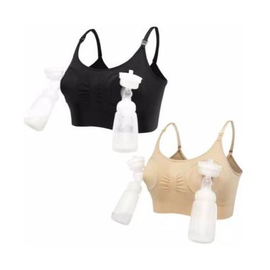Lila P31 Seamless Handsfree Pumping Nursing Bra S hitam