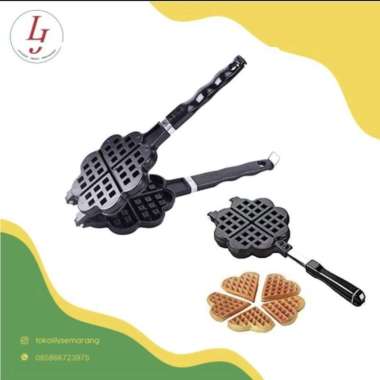 Waffle Croffle Maker Double Pan Bentuk Kue Hati - 4 Hati