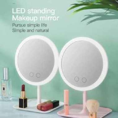 Cermin Makeup dengan Lampu LED Ring Light + Wadah - HZJ-033