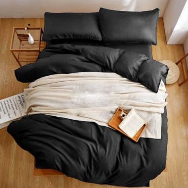 Ellenov Bedcover Polos - Hitam [Sprei Bedcover/ Sarung Bantal/ Sarung Guling] 140 x 200 hitam