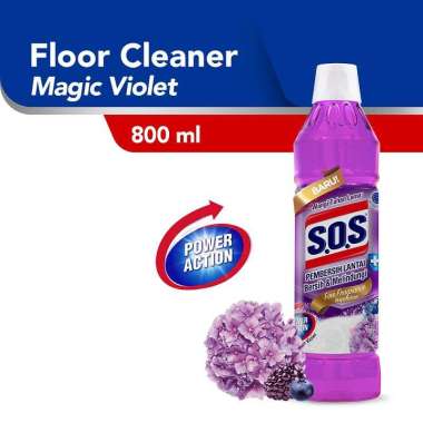 SOS Magic Anti Bacterial Pembersih Lantai [800 mL/ Botol] violet