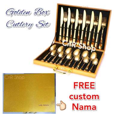 Stainless Steel Tableware Gold Rosegold Set Steak Knife Hampers Gift GOLD
