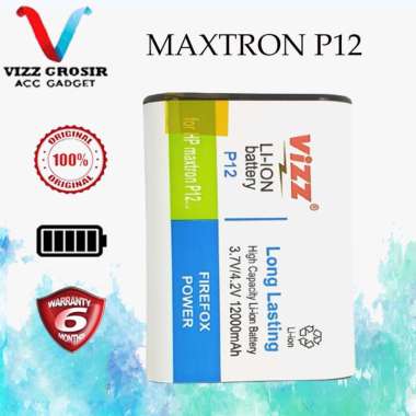 Baterai Vizz Maxtron P12 Batre P12 / C15 Original