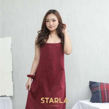Jaya Hebat Starla Kiara Backless Midi Dress Maroon