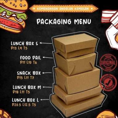 Paper Lunch Box Kertas Model Snack Box Makanan Kraft Burger Hot Dog Box Burger