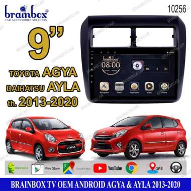 Brainbox TV Mobil OEM Toyota Agya Ayla 2013-2020 Android Headunit Tape Mobil Head Unit 4GB + 32GB