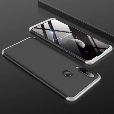 GKK 360 Full Cover Baby Skin Hard Case Samsung A20S Armor - - SILVER BLACK
