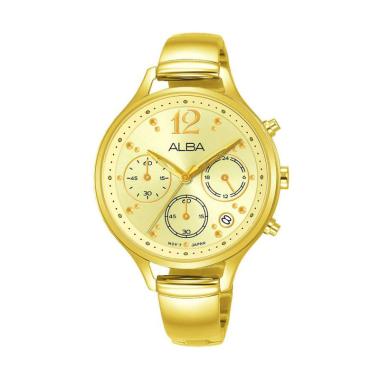 Alba Activ Chronograph Quartz Jam Tangan Wanita - Gold [AT.X1.3E98] Champagne Gold