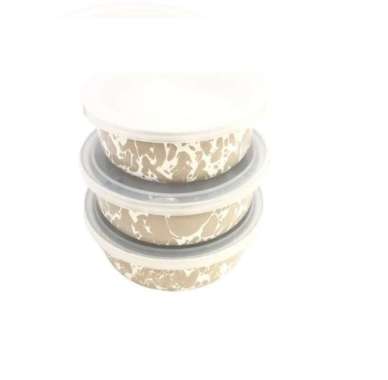 Kedaung Swirl Set Mangkuk / Mixing Bowl Set Loreng Sea Glass coklat