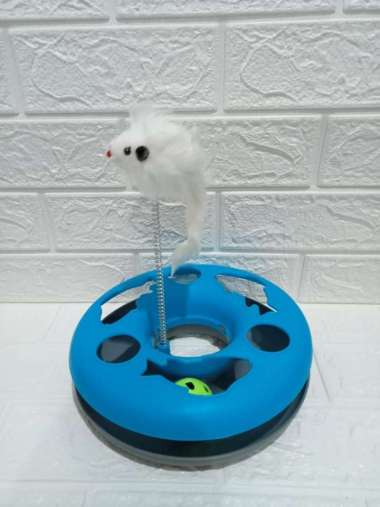 Mainan Kucing Putaran Bola - Circuit Ball Toy Ty#17 Biru