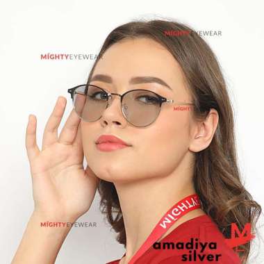 Kacamata Antiradiasi Photocromic Blueray Amadiya Silver Wanita Korea + BlueChromic