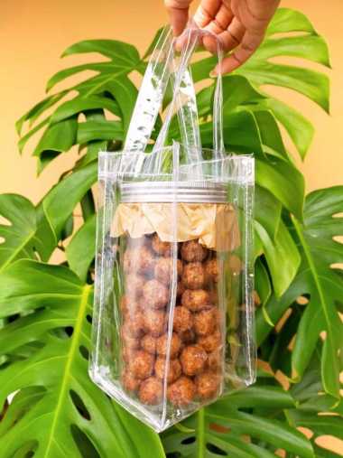 10 x 10 x 20 Tas transparan toples , Goodie bag toples cokies souvernir , tas souvernir mika , tas m