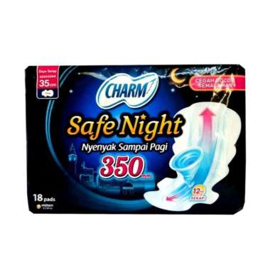 Charm Safe Night Pembalut Wanita Wing 35cm 18 pads