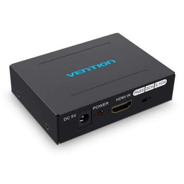 Vention Indopenden AFH HDMI Audio Devider/Splitter to Optical SPDIF & Aux RCA LR Hitam