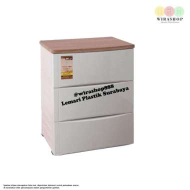 Lemari Plastik Olymplast minimalis susun 3 Putih