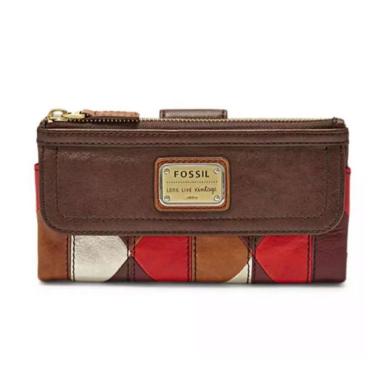 Fossil Emory Wallet Leather Patchwork Dompet Wanita - Multicolor [SL6668995] MULTICOLOR