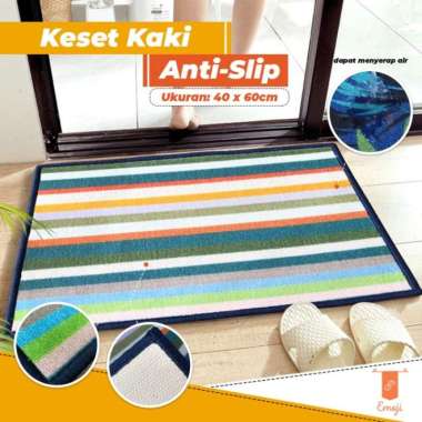 Keset kaki garis Sina anti slip lembut 40x60 cm - Sina motif IKEA NADIRA