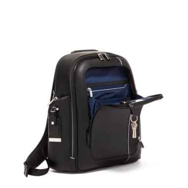 TUMI Arrive Larson Backpack Leather - TAs Ransel Black BLACK