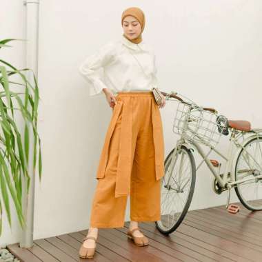 Lozy Hijab - Theena Pants (Celana Kulot Linen) Mustard