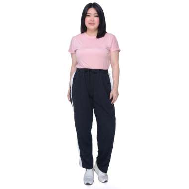 Celana Panjang Jogger Training wanita dewasa BIG SIZE - Jfashion Varo Big 4L Hitam - Putih