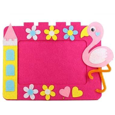 DIY Photo Frame Bingkai Foto Lucu dan Unik Flanel Education Untuk Anak 032 Flaminggo