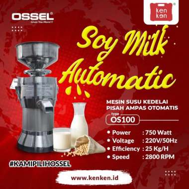 MESIN SUSU KEDELAI PISAH AMPAS OTOMATIS OSSEL MURAH MESIN SOYA OSSEL