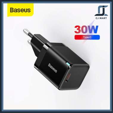 BASEUS GAN CHARGER 3 SMART FAST CHARGER 1C 30W EU Hitam