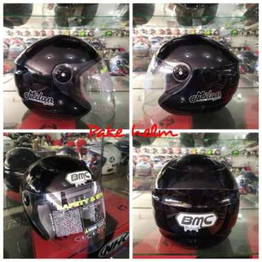 HELM BMC MILAN HITAM KILAT HELM BMC HALF FACE L BLACK GLOSS